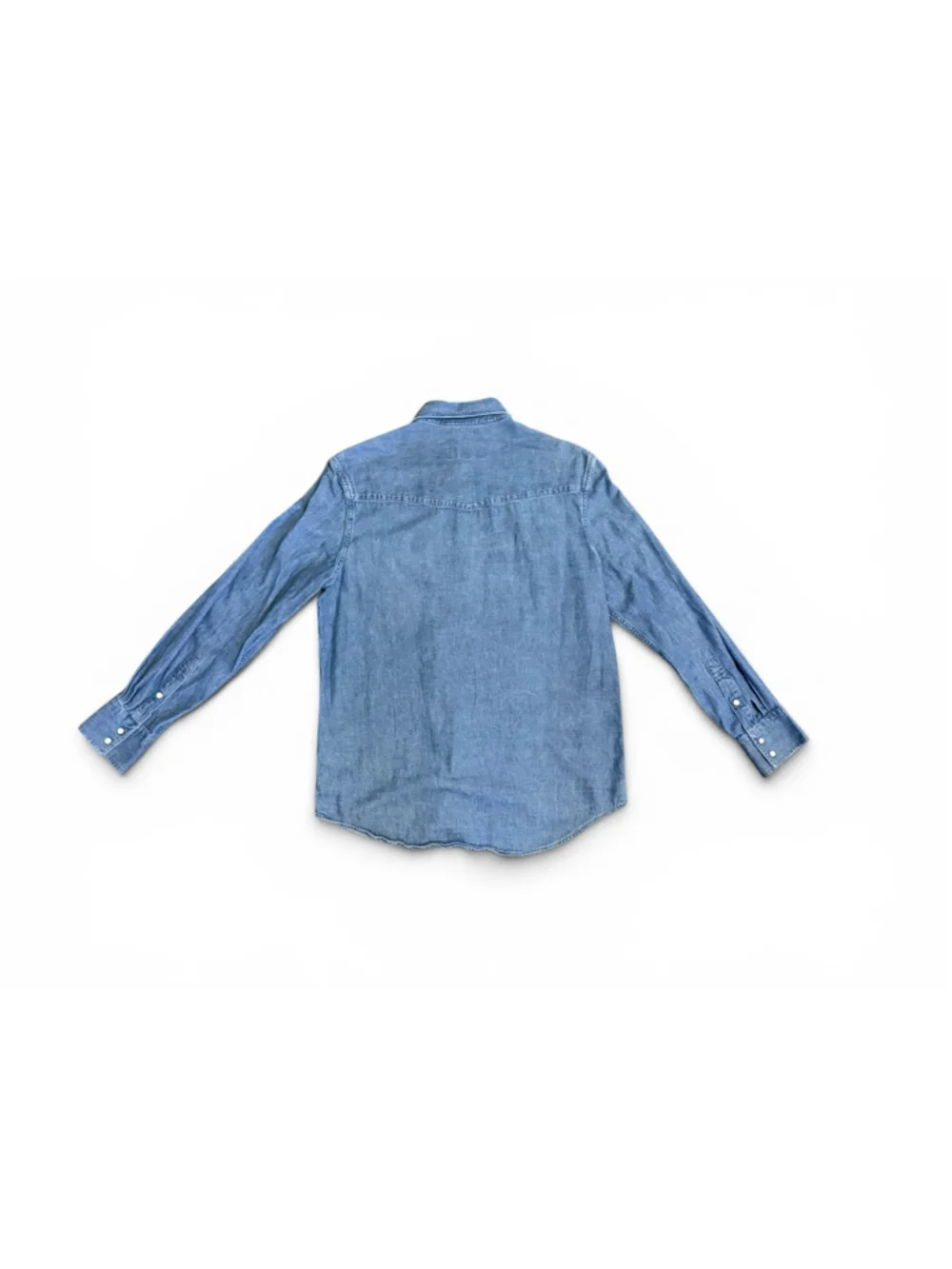 Joseph Abboud Men’s Chambray Western Pearl Snap Shirt Cotton Sz Med Denim